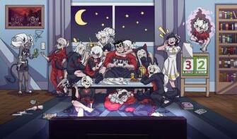 Harem Party Night The Background Paining Kills It Helltaker