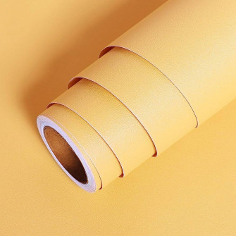 Lacheery Solid Textured Wallpaper Stick And Peel Yellow Contact