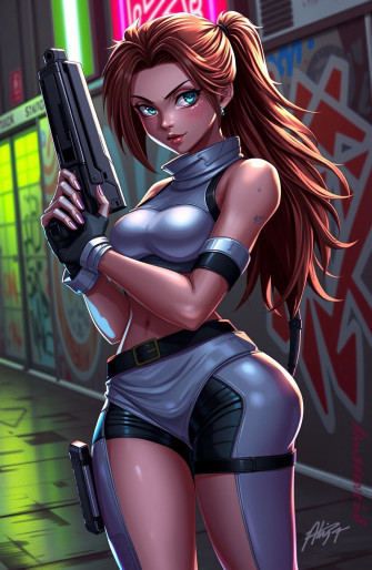 Girl With Gun Wallpaper