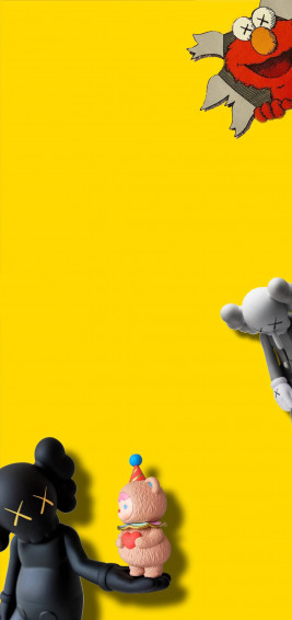 Kaws And Elmo Border Wallpaper