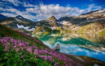 Spring Mountain Lake Scenes Wallpaper 4k HD