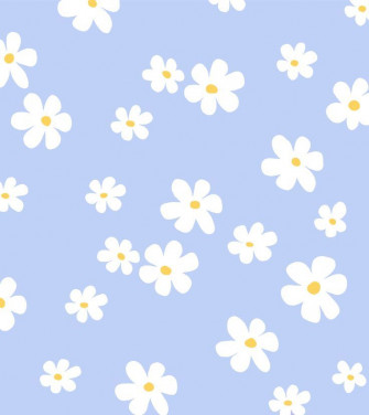 Blue Daisy Pattern Purple Wallpaper iPhone Aesthetic