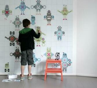Home Decoration Kids Wallpaper Robot Mural M