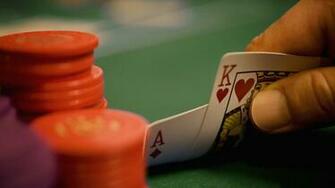 Cards Poker Ace King Chips Game Table Wallpaper Background