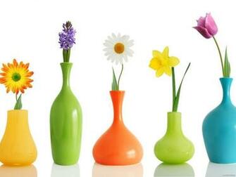 Beautiful 3d HD Colorful Jars With Flowers Wallpaper Desktops