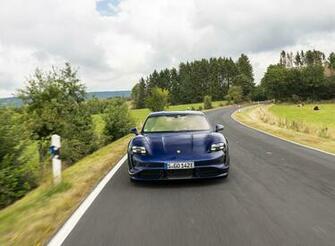 Porsche Taycan Turbo S Color Night Blue Metallic Front