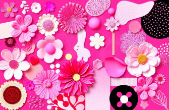 Pink Collage Computer Wallpaper