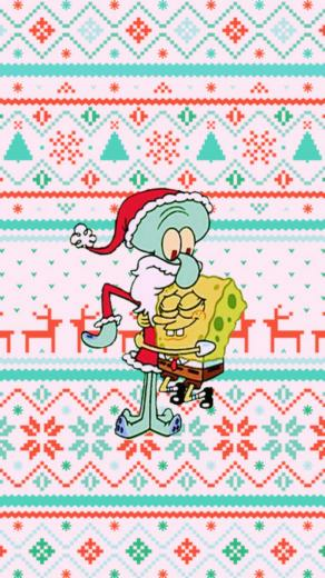 Spongebob Aesthetic Phone Wallpaper In Cute Christmas