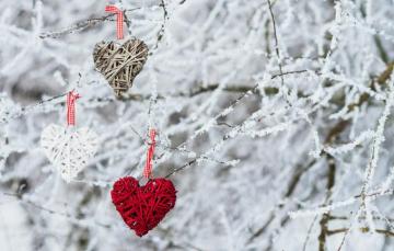 Wallpaper Winter Snow Love Heart
