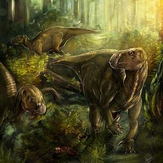 Image Dinosaurs Iguanodon Three Animal Ancient Animals