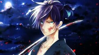 Noragami Yato Man Face Katana Wallpaper Background