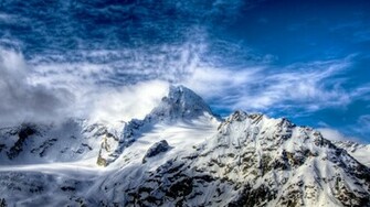 Mountain Blue Nature Sky Snow White