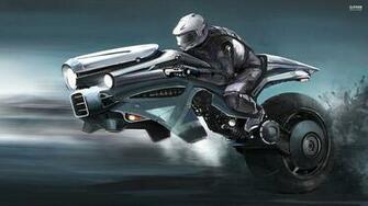 Flying Motorcycle Of The Future Background HD Wallpaper