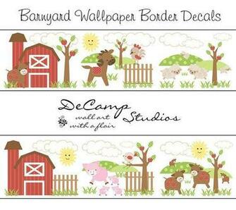 Barnyard Wallpaper Border Wall Decals Baby Boy Nursery Room Farm Anim
