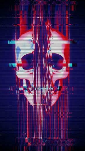 Glitchy Skull Wallpaper 9gag