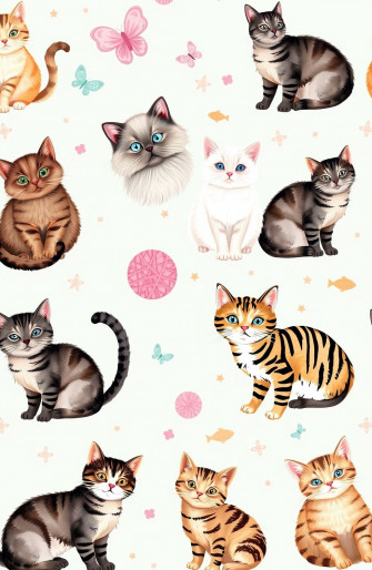 Cute Cat Drawings Wallpaper