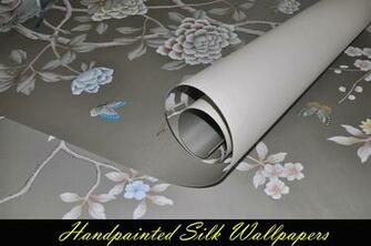 Hand Painted Wallpaper Chinoiserie Silk
