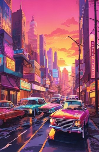 Retro Aesthetic City Wallpaper