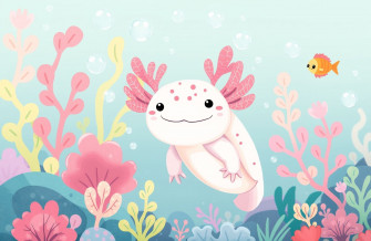Kawaii Axolotl Wallpaper