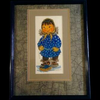 Joan Arend Kickbush Inuit Alaskan Native Young Child Original From