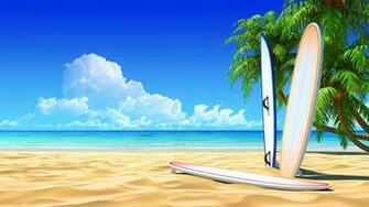 Surf Board On The Beach Wallpaper Wide Collections