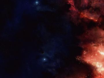 Wallpaper Glowing Clouds And Dark Space Desktop