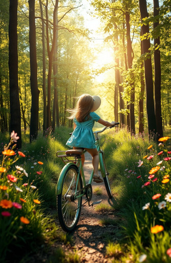 Girl And Bike Wallpaper