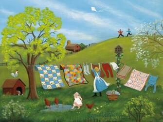Lang May Wallpaper Folk Art