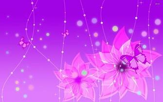 Purple Flowers And Butterfies Wallpaper Vector