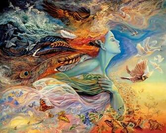 Fantasy Woman Feathers Animals Desktop Pc And Mac Wallpaper