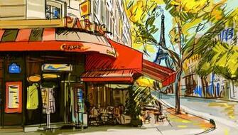 Woof Paris Street Cafe Wallpaper Mario Bross