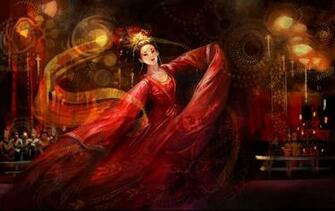 Exotic Dancing Geisha 3d Abstract Art Asian Beautiful Black