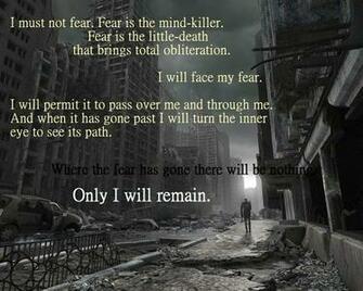 Ruins Text Quotes Fearful Dune Litany Against Fear Wallpaper