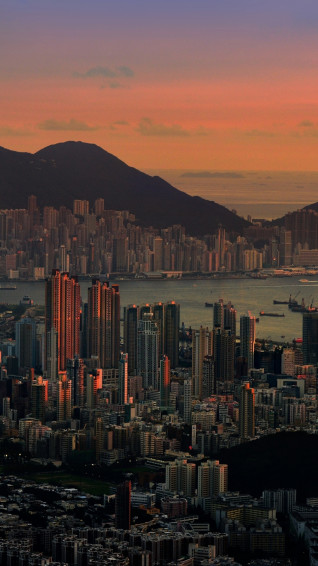 Mobile Wallpaper Landscape Cities Sunset Sea Megapolis China