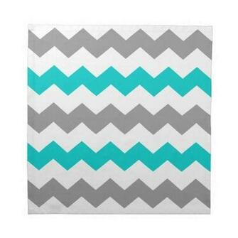 Turquoise Grey Chevron Napkins