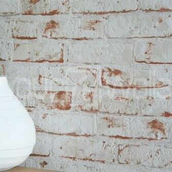 White Brick Effect Wallpaper Realistic