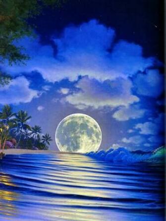 Ocean Moon Screensaver Wallpaper