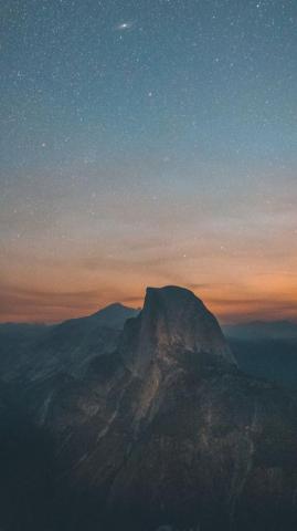 Half Dome Yosemite Valley Starry Night Sky Wallpaper