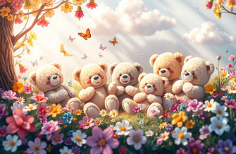Cute Teddy Bears Wallpaper