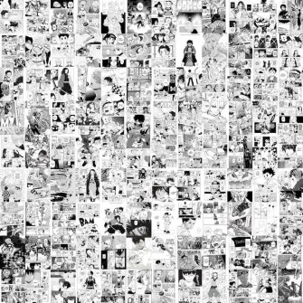 Anime Manga Panels Wall Collage Kit Black White