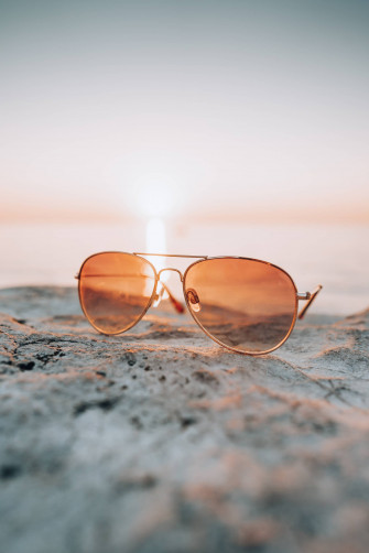 Fashion Sunglasses Sea Sunset And Stone Stock Photo Picjumbo