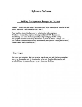 Lightwave Software Adding Background Image To Layout