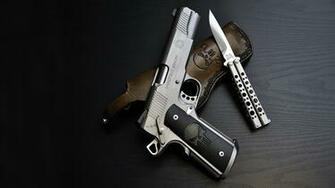 Image Pistols Knife Springfield Closeup Military