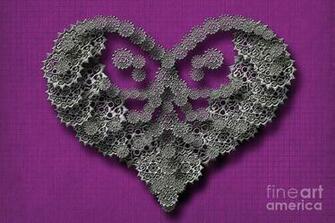Gear Hearth Pink Background Digital Art By Afrodita Ellerman