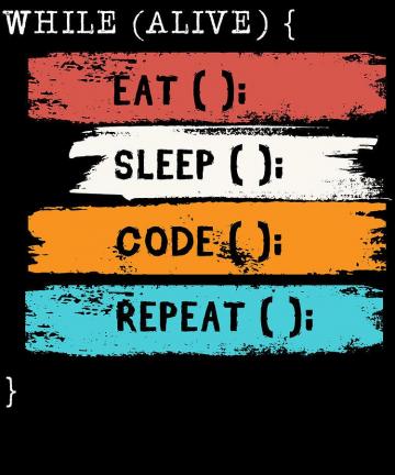 While Alive Eat Sleep Code Repeat Click Coder Software Computer
