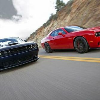 Red And Black Dodge Challenger Srt Hellcat Racing Wallpaper