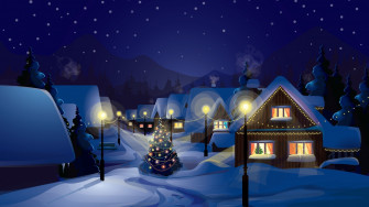Christmas Tree Snow Wallpaper
