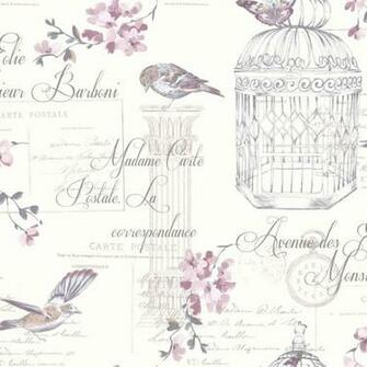 Holden K2 Aviary Plum White Wallpaper At Wilko