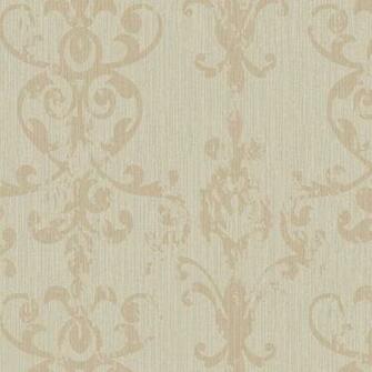 Beige Distressed Damask Scroll Wallpaper Wall Sticker Outlet