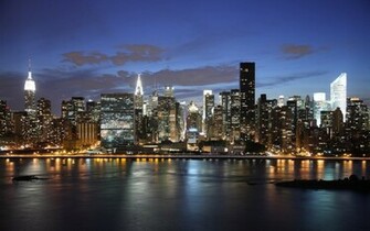 New York Skyline Night Wallpaper Pixel City HD